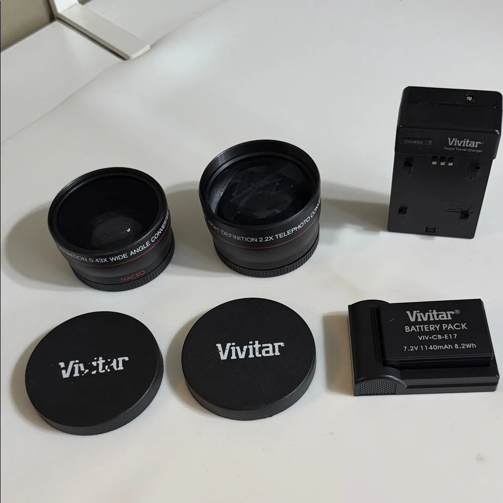 Vivitar Digital Camera Lens and Battery Pack - Black